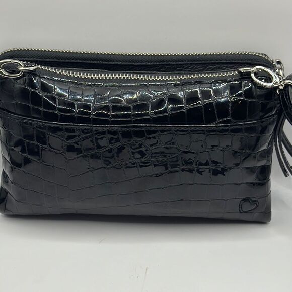 Brighton patent  Croc-Embossed Crossbody Bag with Heart Detail - Picture 6 of 11